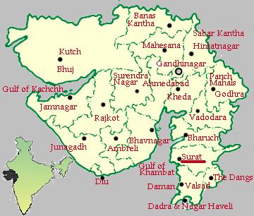 Surat-Gujarat map